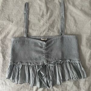 Aritzia Wilfred Blue/Gray Dareau Camisole Top